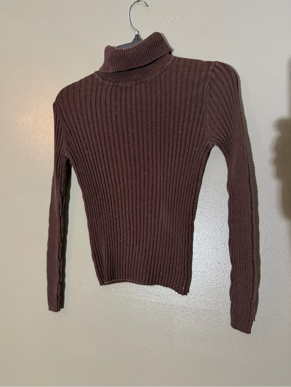 Express Ribbed Turtleneck Sweater - Brown